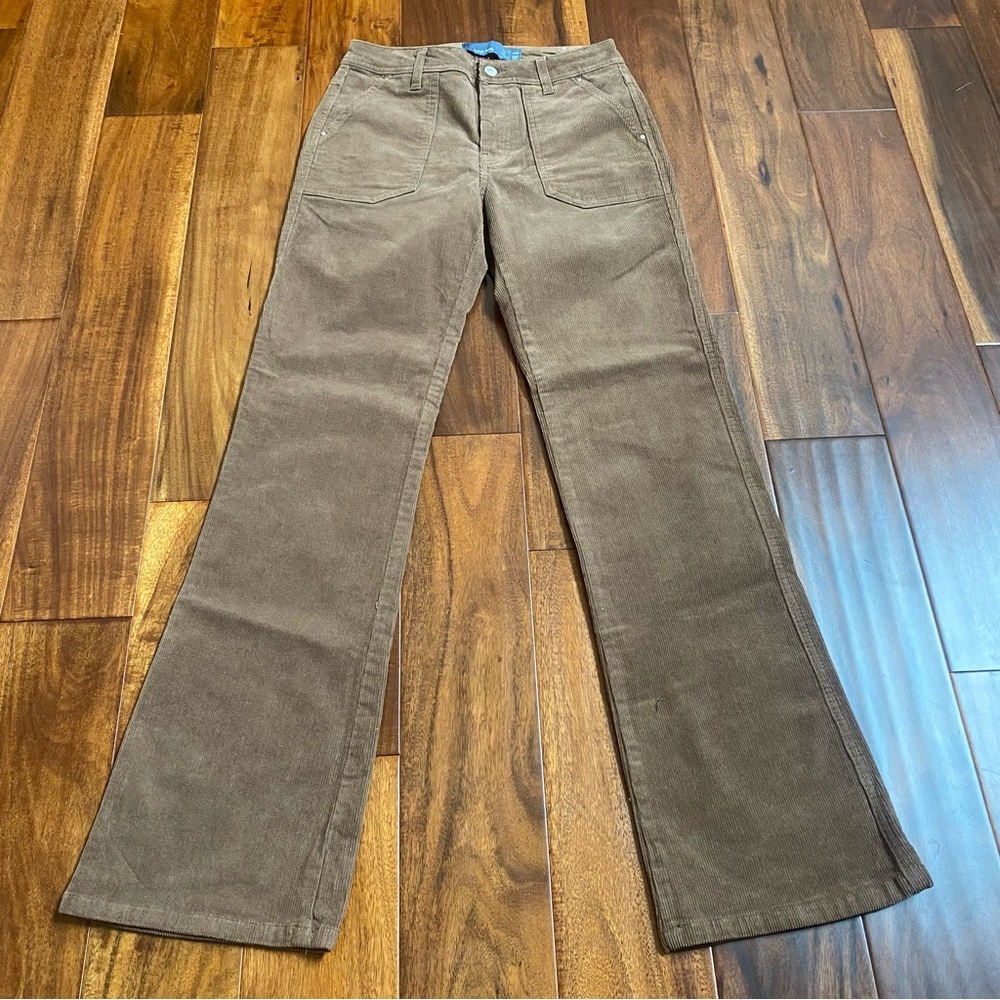 Indigo Rising corduroy pants womens size 5/27 Boot Cut high rise Brown/Tan
